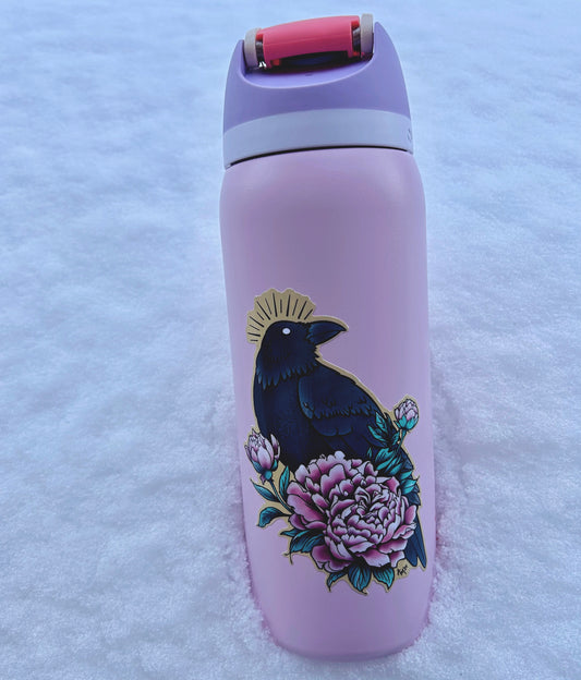 Raven Peony Sticker LARGE