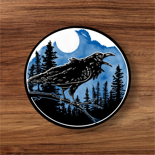 Raven Moon Sticker